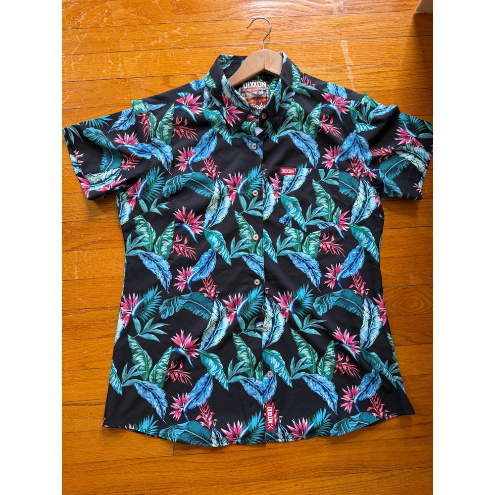Dixxon Flannel Co Turks Tropical Bird of Paradise Short Sleeve Button Down XL